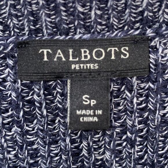 Talbots Cable Knit Twist Front Sweater In Marbled Gray Size Small Petite - Picture 11 of 14